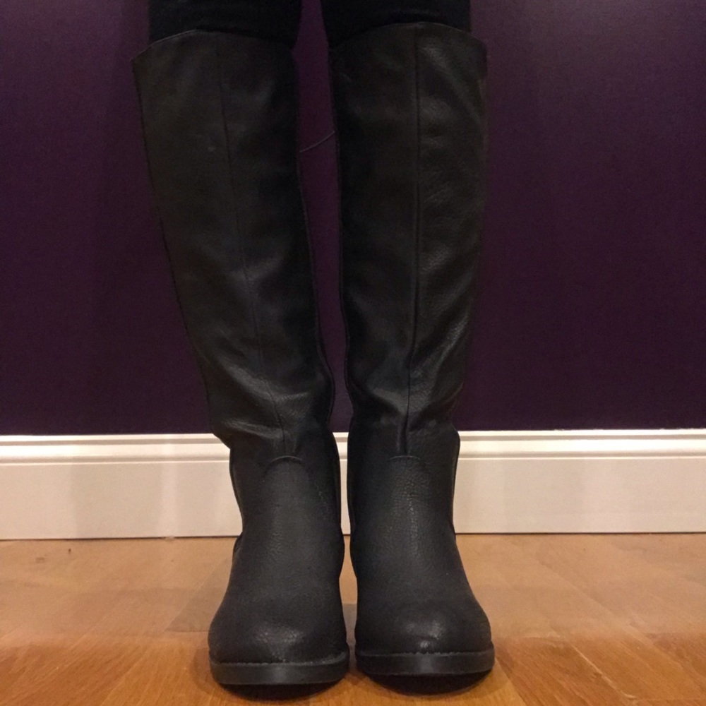 black up to the knee boots